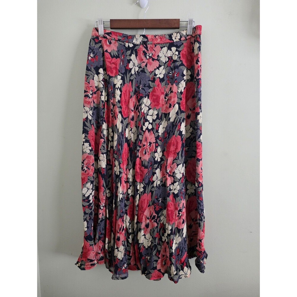 Reversible Maxi Skirt Floral Polka Dots Elasticized Waist SizeM Boho ForestFairy